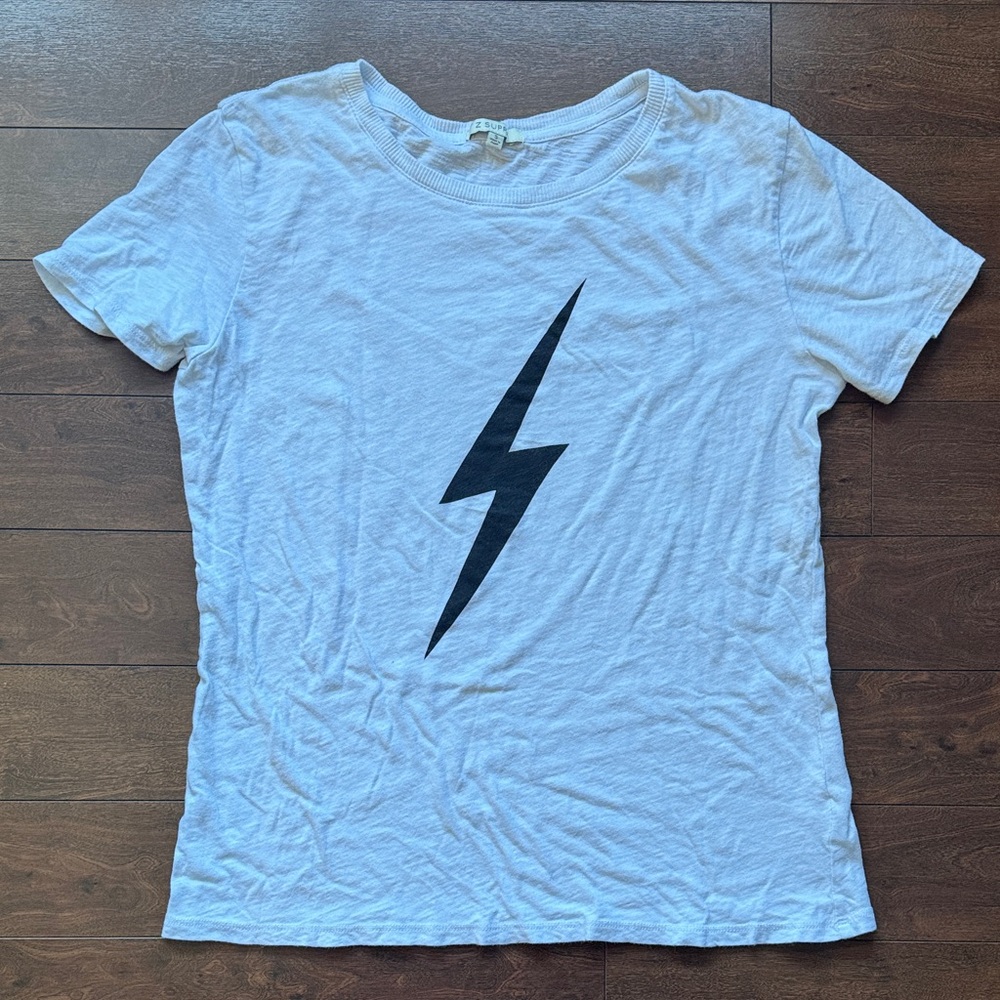 Z Supply White Lightning Bolt Graphic Tee